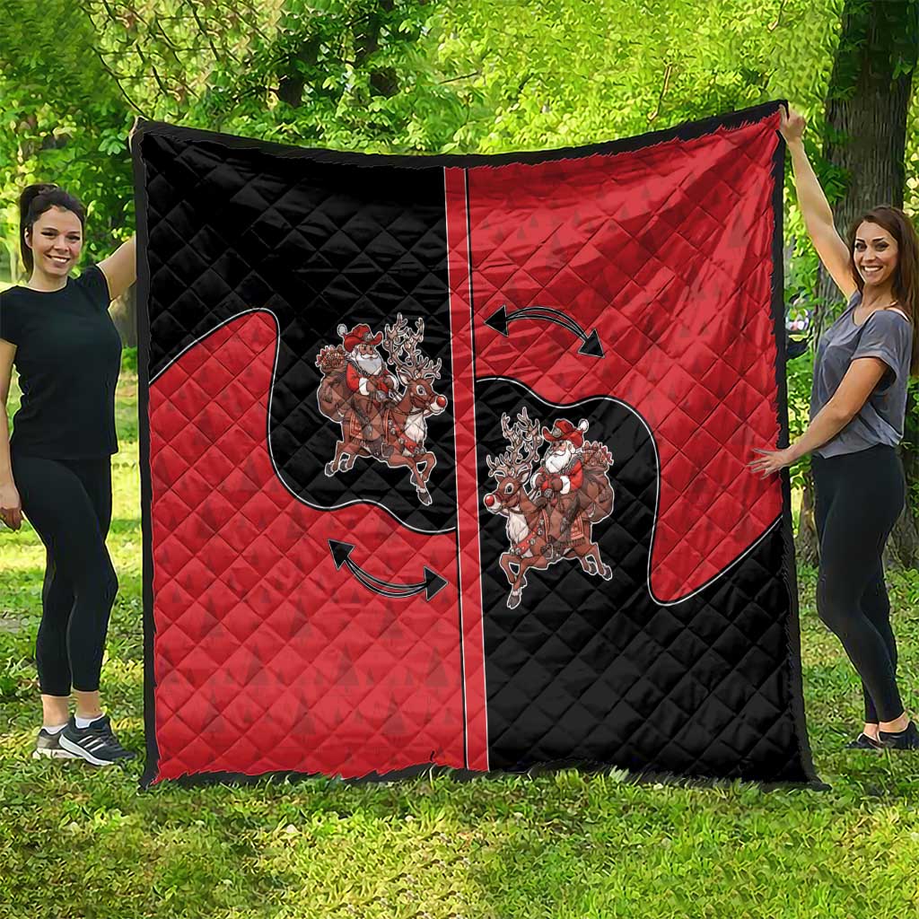 Western Yoke Quilt Santa Cowboy Style - Wonder Print Shop