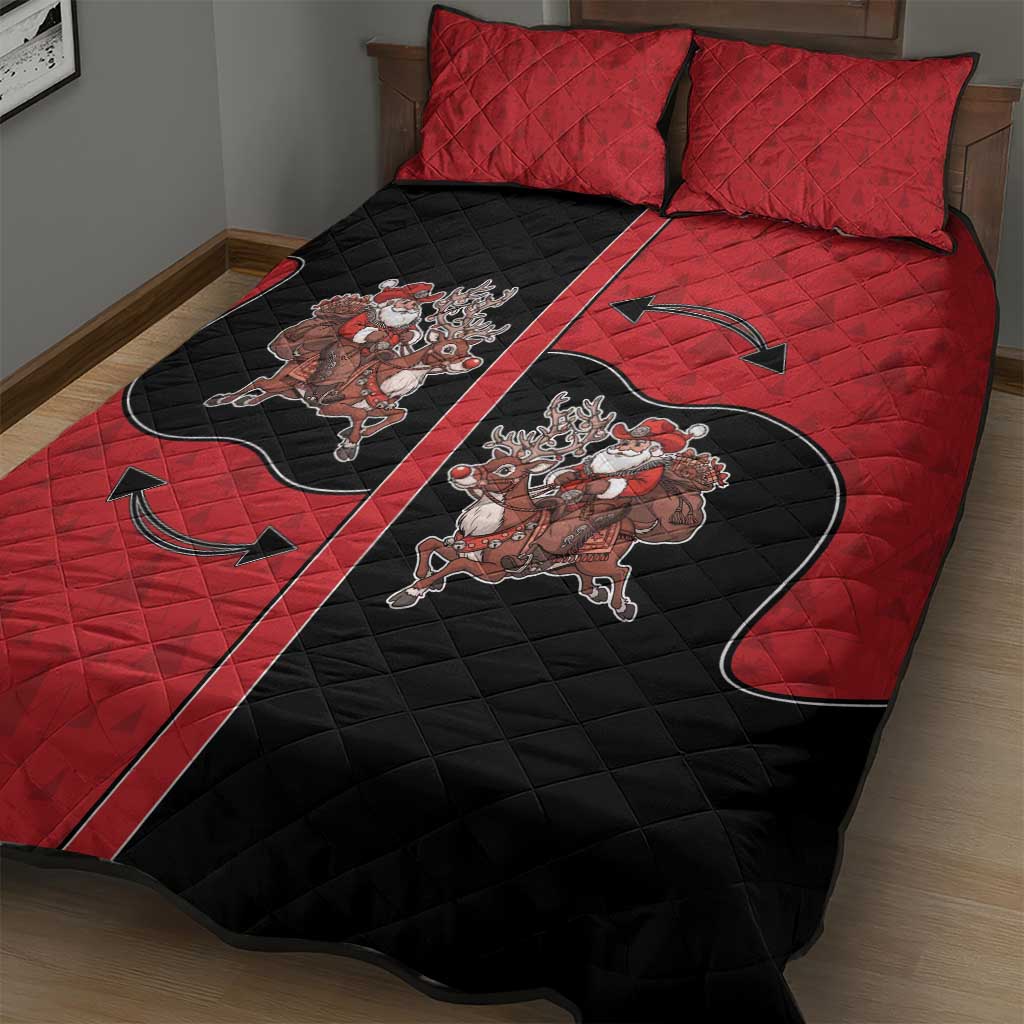 Western Yoke Quilt Bed Set Santa Cowboy Style - Wonder Print Shop
