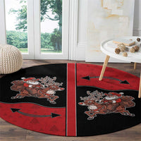 Western Yoke Round Carpet Santa Cowboy Style - Wonder Print Shop