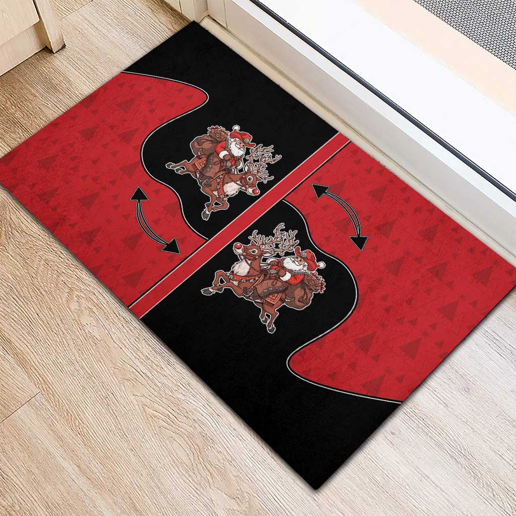 Western Yoke Rubber Doormat Santa Cowboy Style - Wonder Print Shop