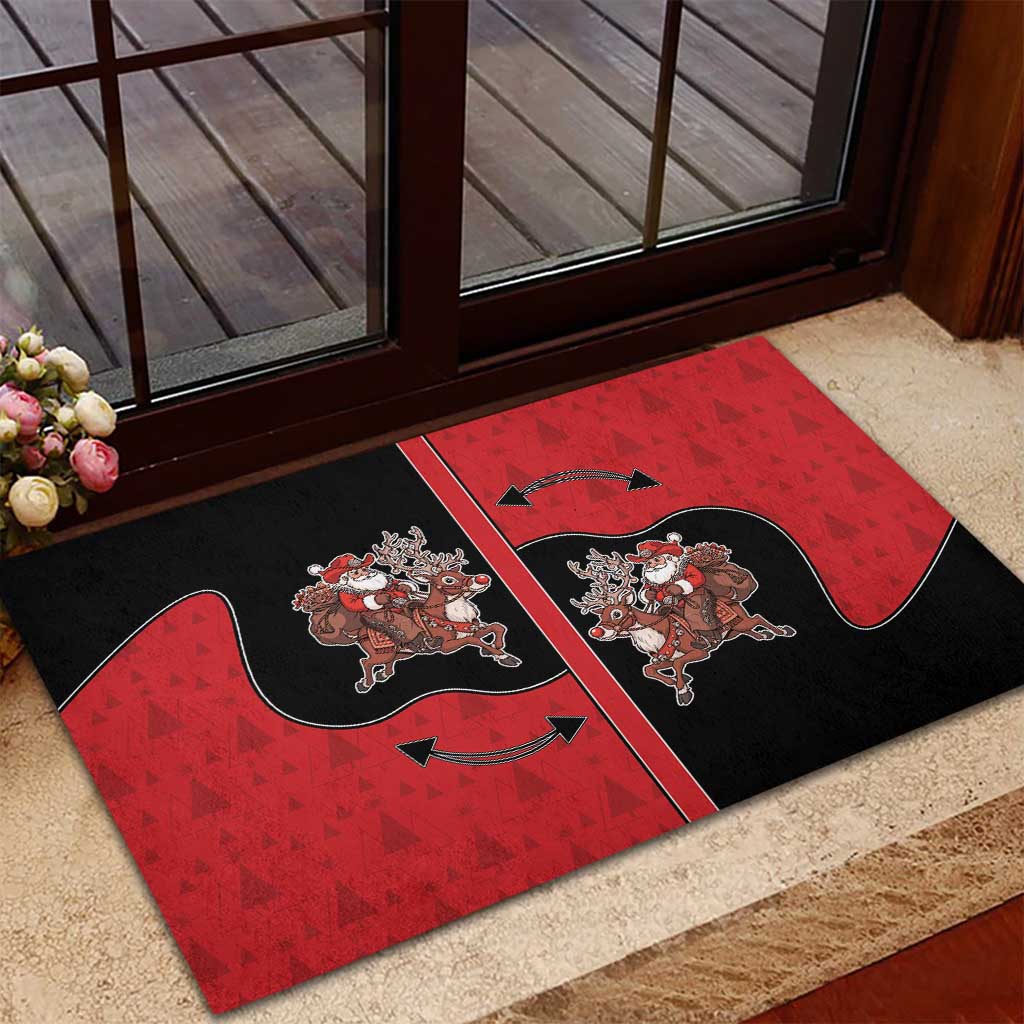 Western Yoke Rubber Doormat Santa Cowboy Style - Wonder Print Shop