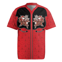 Western Yoke Rugby Jersey Santa Cowboy Style - Wonder Print Shop
