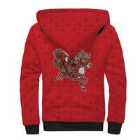 Western Yoke Sherpa Hoodie Santa Cowboy Style - Wonder Print Shop