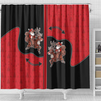 Western Yoke Shower Curtain Santa Cowboy Style - Wonder Print Shop