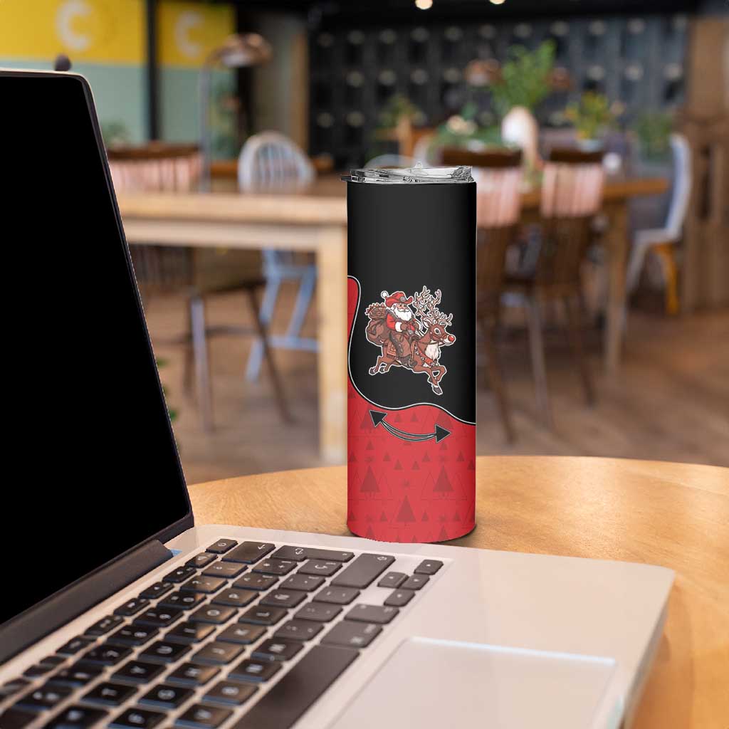 Western Yoke Skinny Tumbler Santa Cowboy Style - Wonder Print Shop