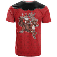 Western Yoke T Shirt Santa Cowboy Style - Wonder Print Shop