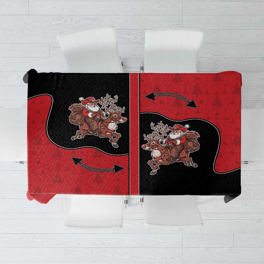 Western Yoke Tablecloth Santa Cowboy Style - Wonder Print Shop