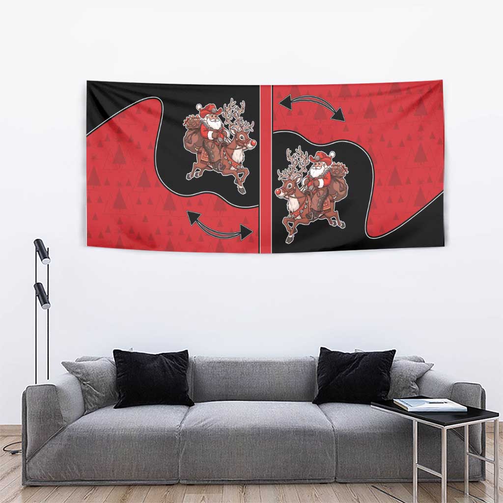 Western Yoke Tapestry Santa Cowboy Style - Wonder Print Shop