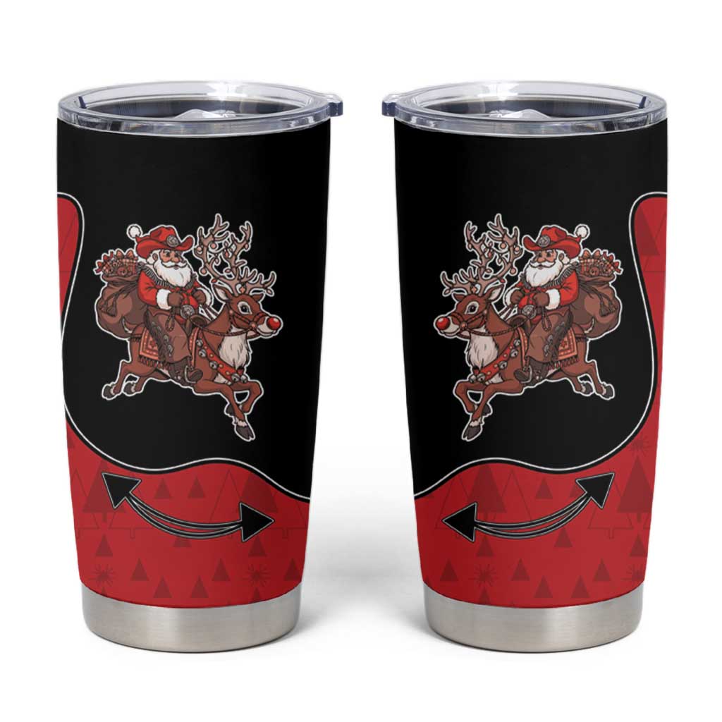 Western Yoke Tumbler Cup Santa Cowboy Style - Wonder Print Shop