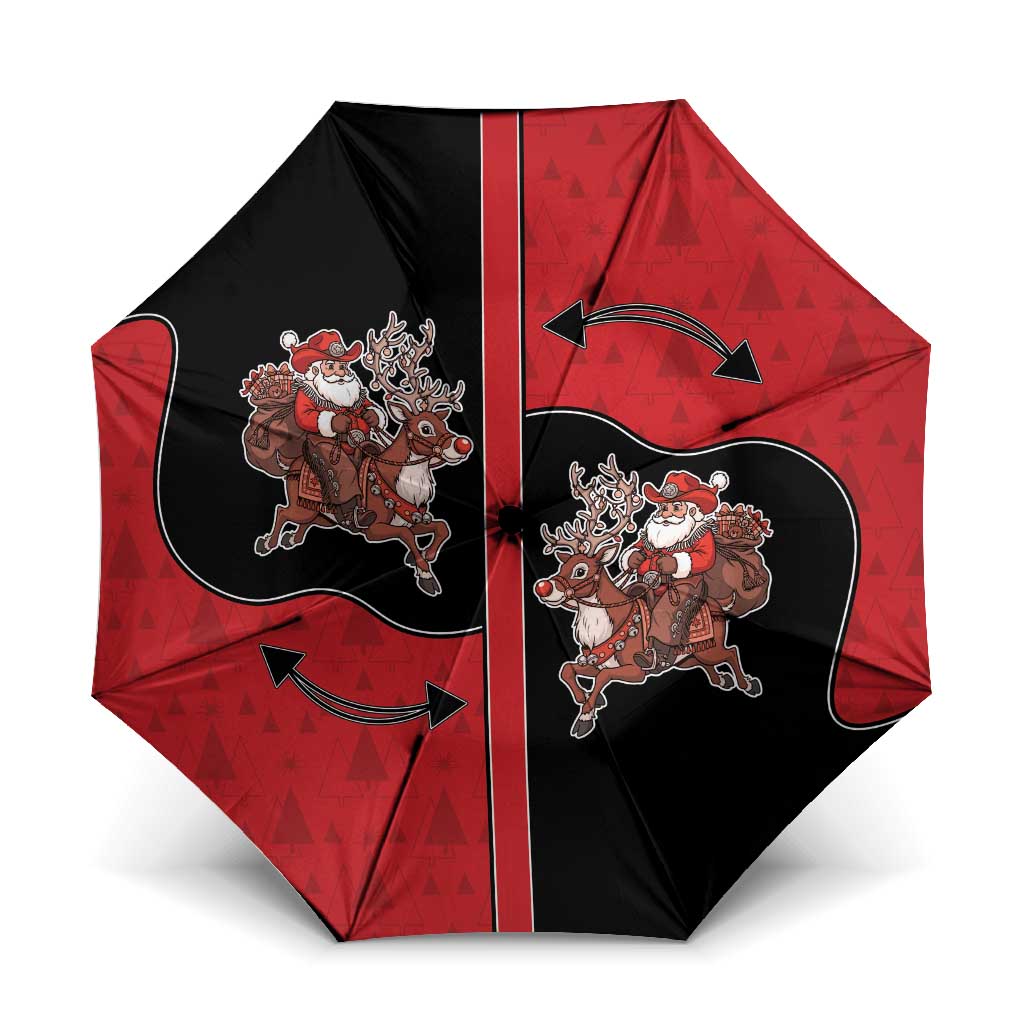 Western Yoke Umbrella Santa Cowboy Style - Wonder Print Shop