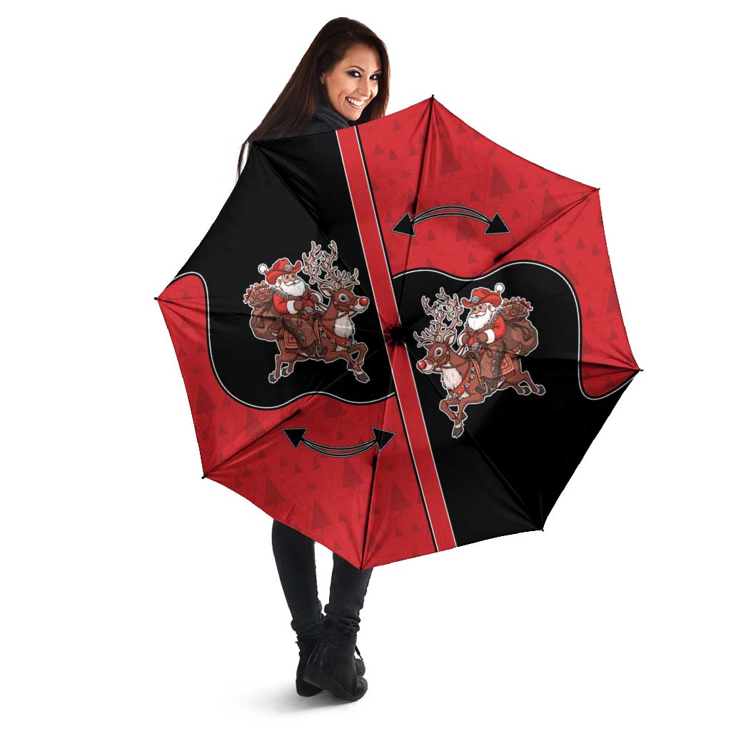 Western Yoke Umbrella Santa Cowboy Style - Wonder Print Shop