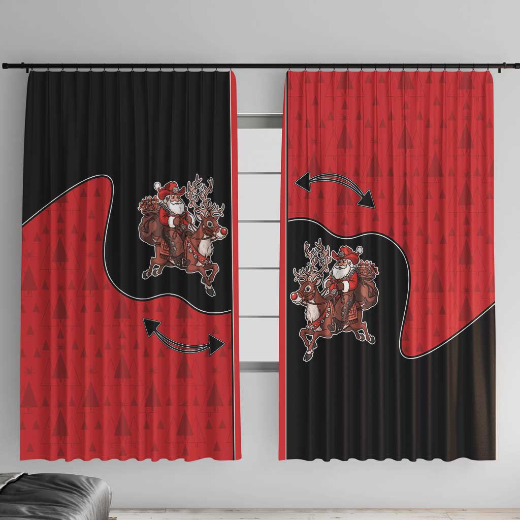 Western Yoke Window Curtain Santa Cowboy Style - Wonder Print Shop