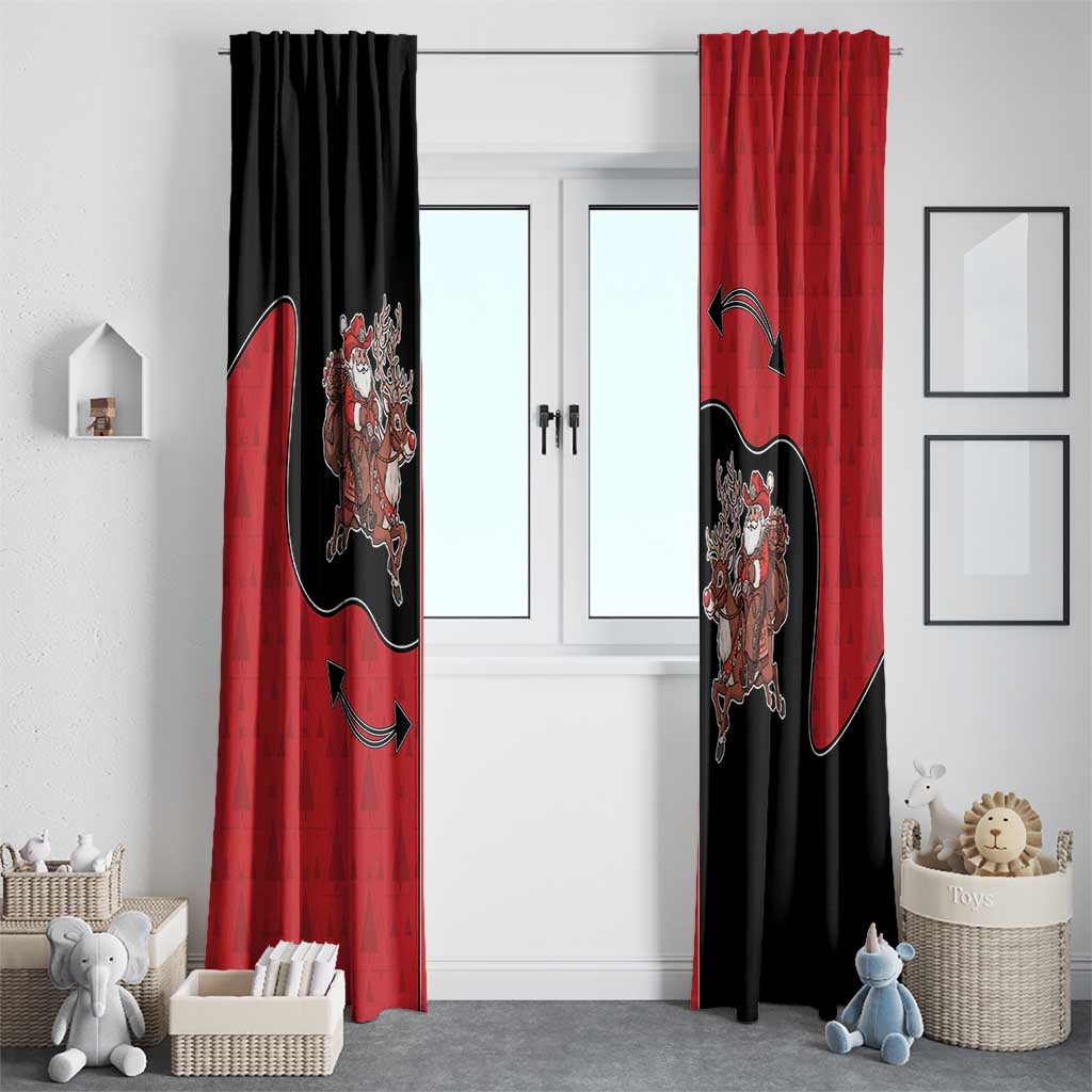 Western Yoke Window Curtain Santa Cowboy Style - Wonder Print Shop