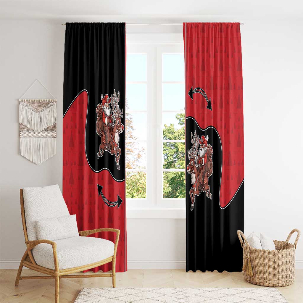 Western Yoke Window Curtain Santa Cowboy Style - Wonder Print Shop