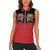 Western Yoke Women Sleeveless Polo Shirt Santa Cowboy Style - Wonder Print Shop