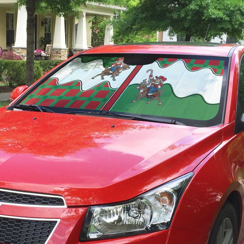 Western Yoke Auto Sun Shade Mrs Claus Cowgirl Style - Wonder Print Shop