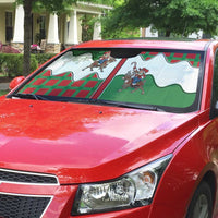 Western Yoke Auto Sun Shade Mrs Claus Cowgirl Style - Wonder Print Shop