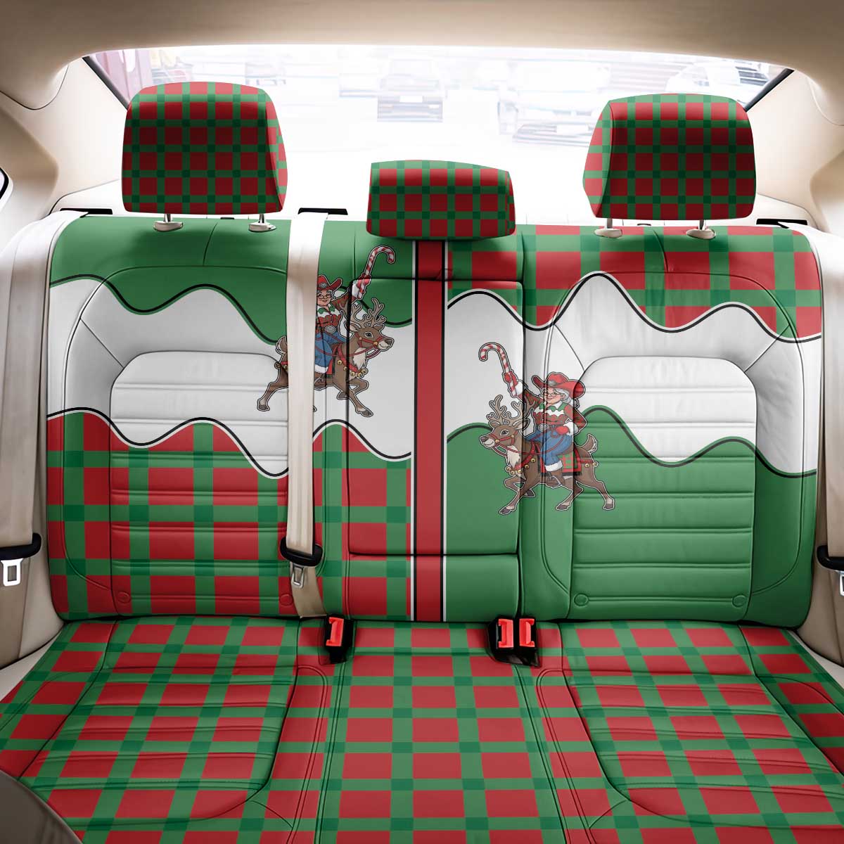 Western Yoke Back Car Seat Cover Mrs Claus Cowgirl Style - Wonder Print Shop