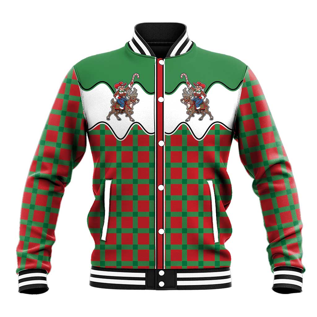 Western Yoke Baseball Jacket Mrs Claus Cowgirl Style - Wonder Print Shop