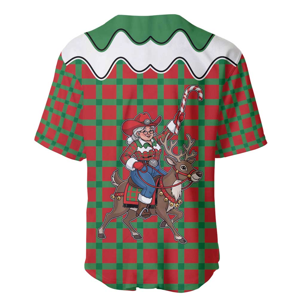 Western Yoke Baseball Jersey Mrs Claus Cowgirl Style - Wonder Print Shop