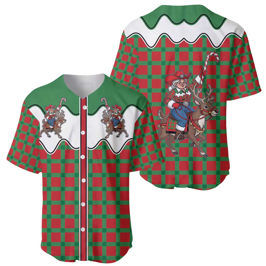 Western Yoke Baseball Jersey Mrs Claus Cowgirl Style - Wonder Print Shop