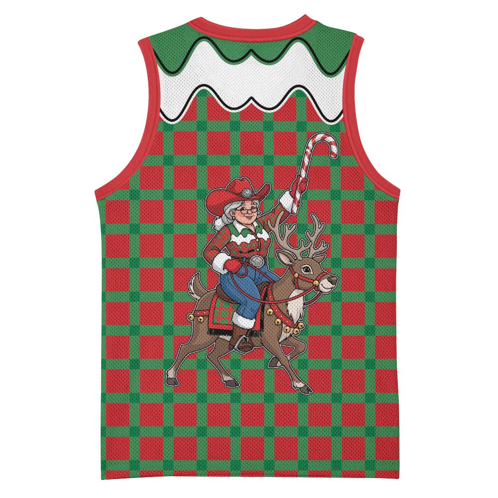 Western Yoke Basketball Jersey Mrs Claus Cowgirl Style - Wonder Print Shop