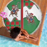 Western Yoke Beach Blanket Mrs Claus Cowgirl Style - Wonder Print Shop