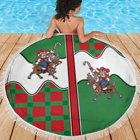 Western Yoke Beach Blanket Mrs Claus Cowgirl Style - Wonder Print Shop