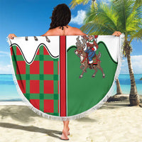 Western Yoke Beach Blanket Mrs Claus Cowgirl Style - Wonder Print Shop