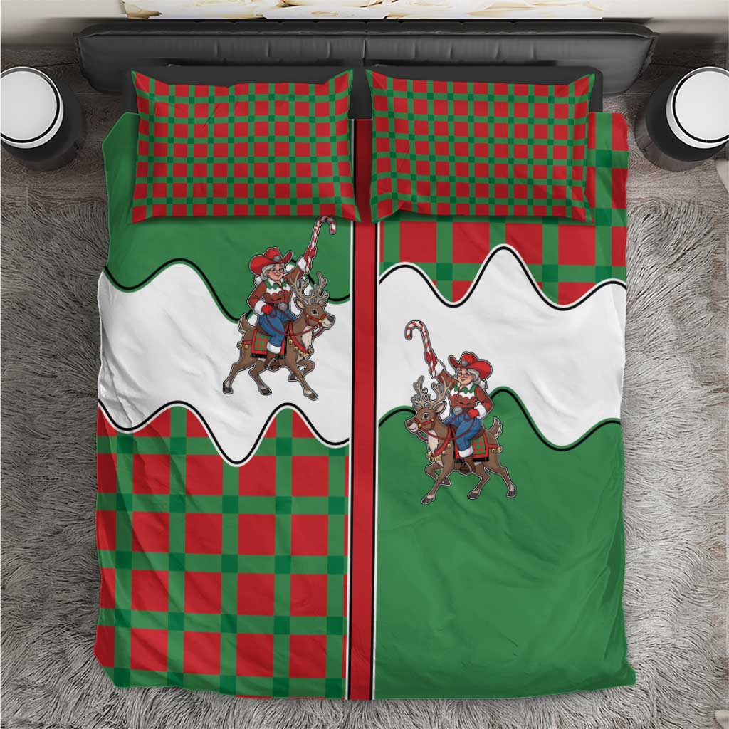 Western Yoke Bedding Set Mrs Claus Cowgirl Style - Wonder Print Shop
