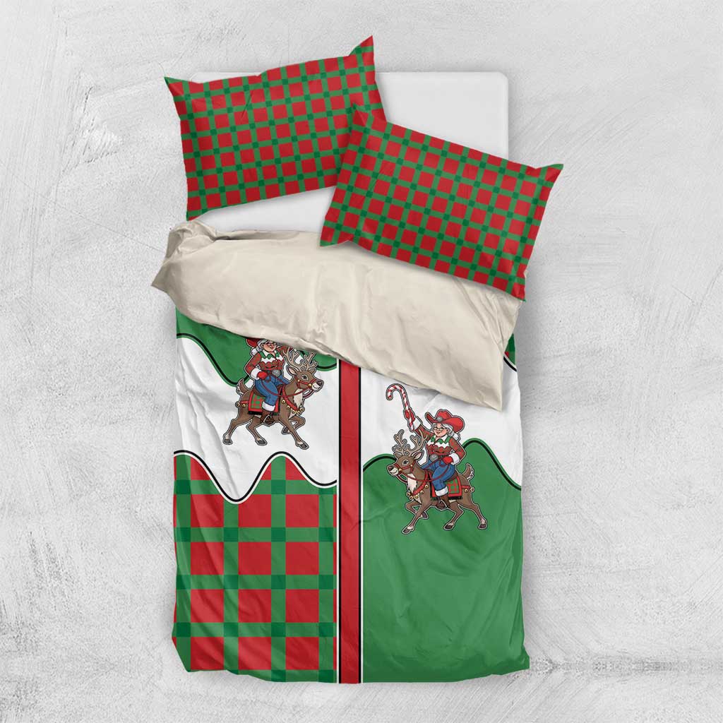 Western Yoke Bedding Set Mrs Claus Cowgirl Style - Wonder Print Shop