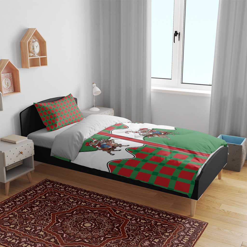 Western Yoke Bedding Set Mrs Claus Cowgirl Style - Wonder Print Shop