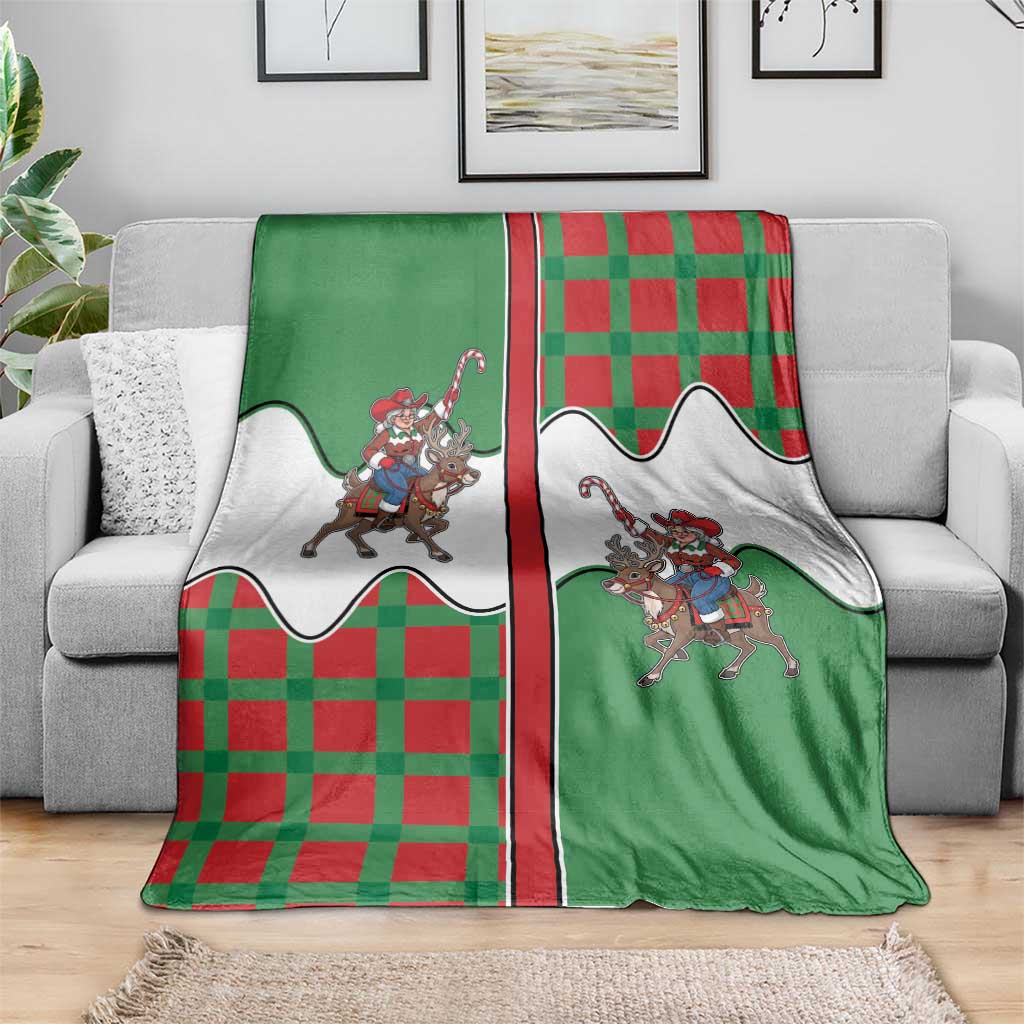Western Yoke Blanket Mrs Claus Cowgirl Style - Wonder Print Shop
