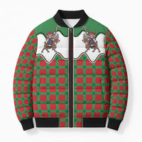 Western Yoke Bomber Puffer Jacket Mrs Claus Cowgirl Style - Wonder Print Shop