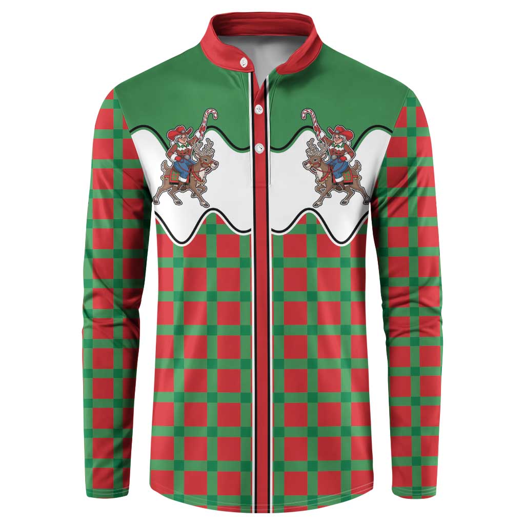 Western Yoke Button Sweatshirt Mrs Claus Cowgirl Style - Wonder Print Shop