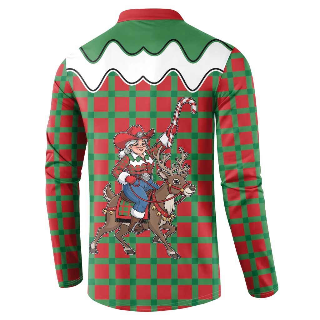 Western Yoke Button Sweatshirt Mrs Claus Cowgirl Style - Wonder Print Shop