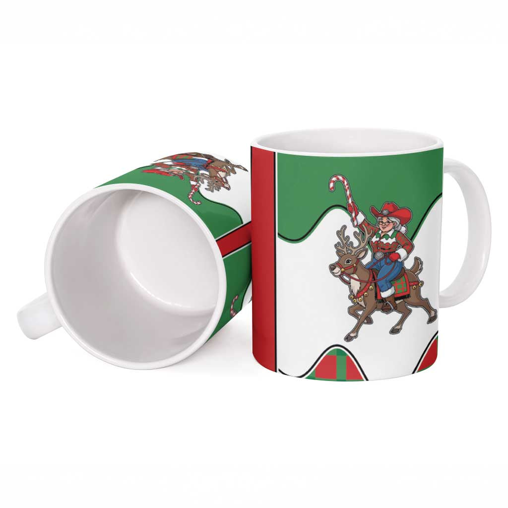 Western Yoke Ceramic Mug Mrs Claus Cowgirl Style - Wonder Print Shop