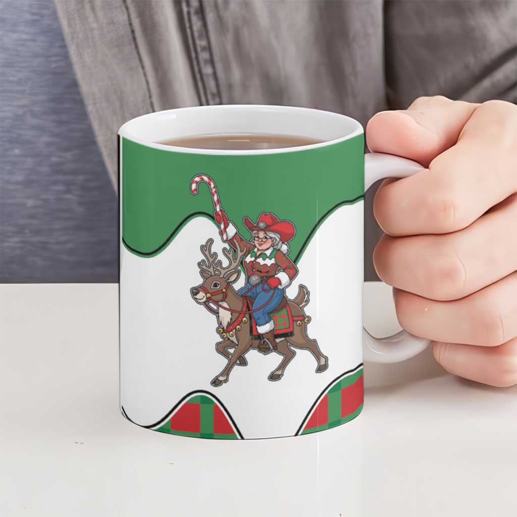 Western Yoke Ceramic Mug Mrs Claus Cowgirl Style - Wonder Print Shop