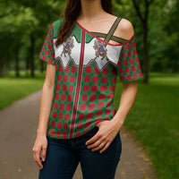 Western Yoke Cross Shoulder Shirt Mrs Claus Cowgirl Style - Wonder Print Shop