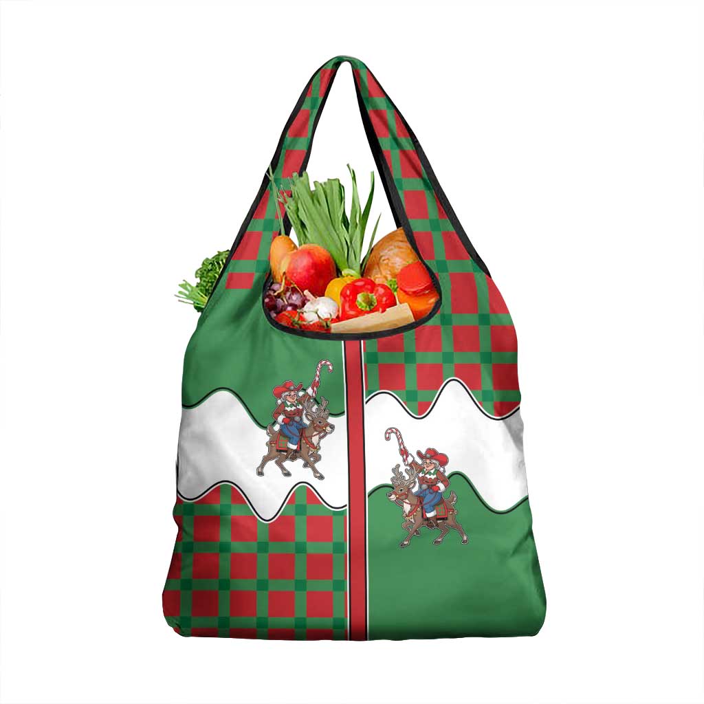 Western Yoke Grocery Bag Mrs Claus Cowgirl Style - Wonder Print Shop