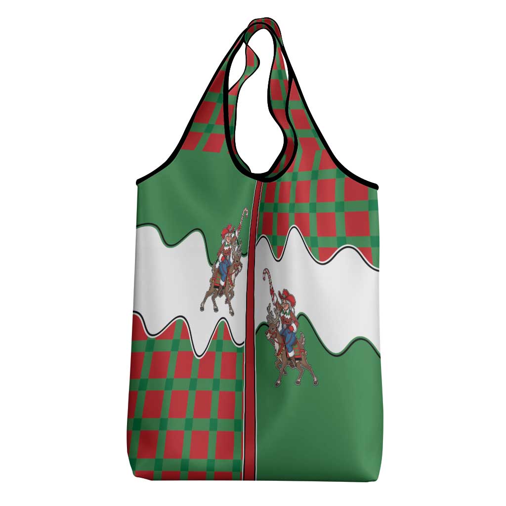 Western Yoke Grocery Bag Mrs Claus Cowgirl Style - Wonder Print Shop