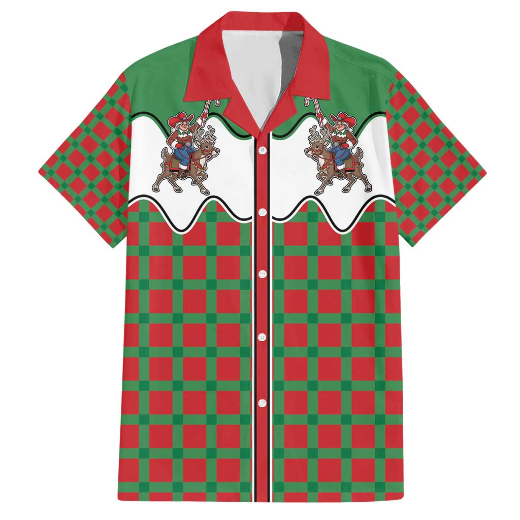 Western Yoke Hawaiian Shirt Mrs Claus Cowgirl Style - Wonder Print Shop