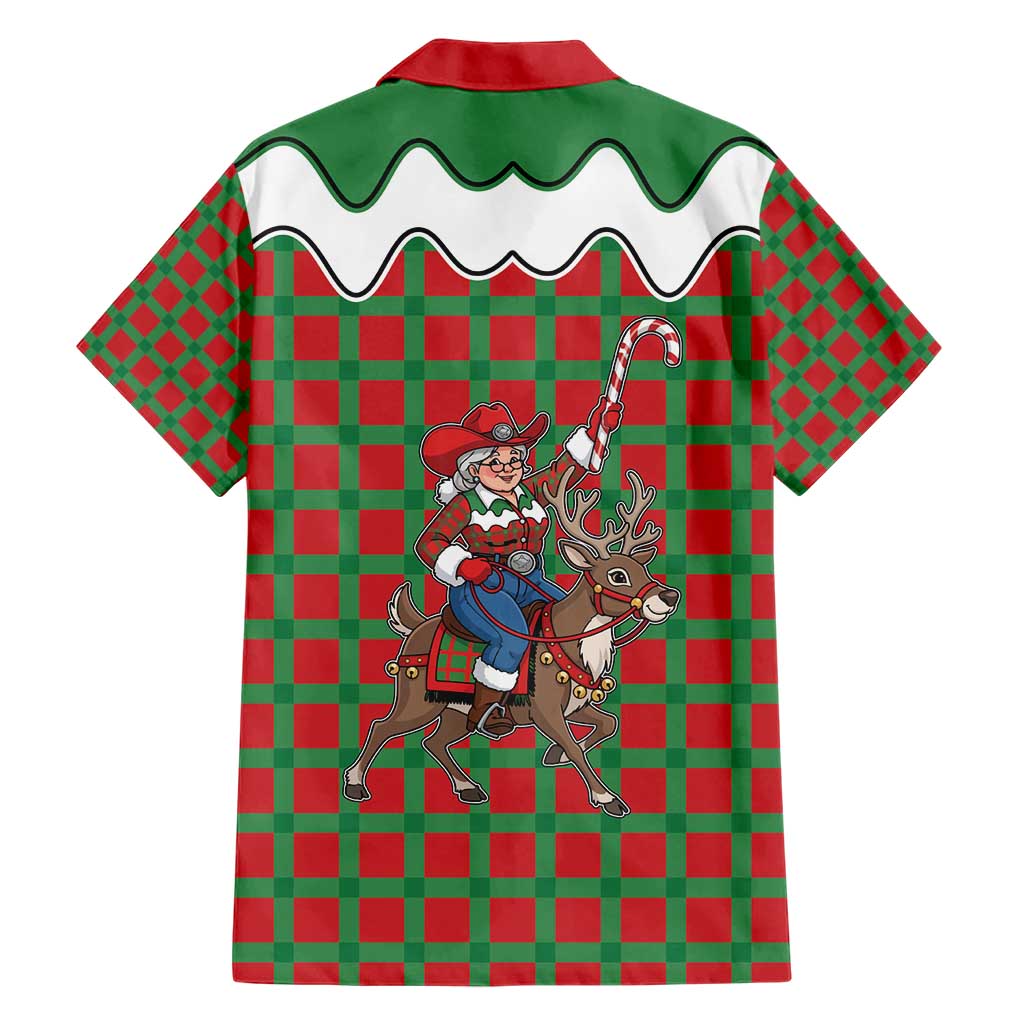 Western Yoke Hawaiian Shirt Mrs Claus Cowgirl Style - Wonder Print Shop