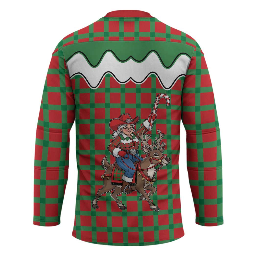 Western Yoke Hockey Jersey Mrs Claus Cowgirl Style - Wonder Print Shop