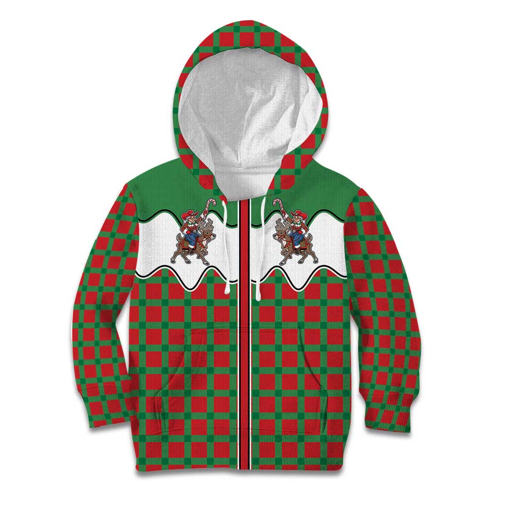 Western Yoke Kid Hoodie Mrs Claus Cowgirl Style - Wonder Print Shop