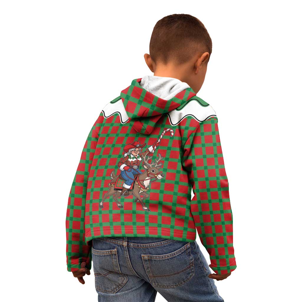 Western Yoke Kid Hoodie Mrs Claus Cowgirl Style - Wonder Print Shop