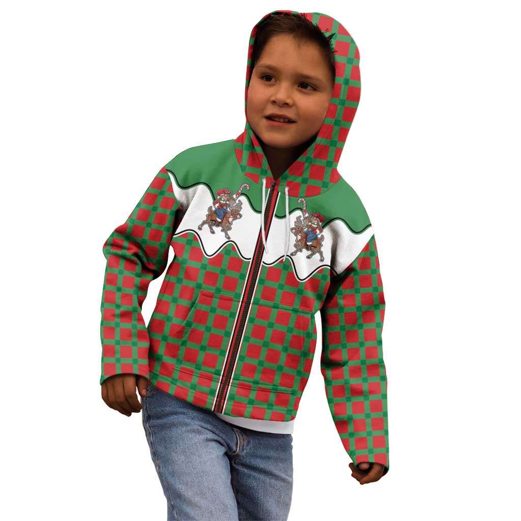 Western Yoke Kid Hoodie Mrs Claus Cowgirl Style - Wonder Print Shop