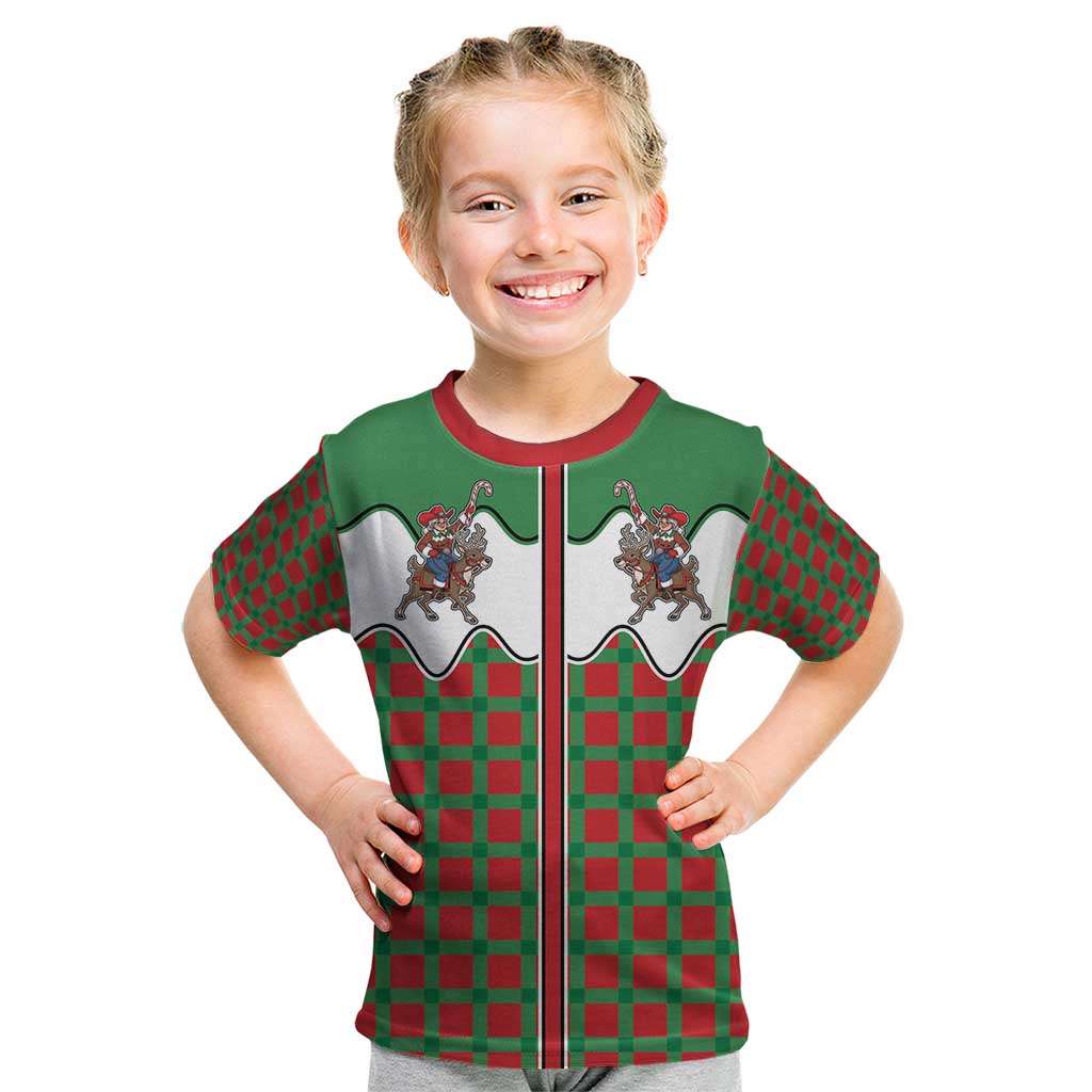 Western Yoke Kid T Shirt Mrs Claus Cowgirl Style - Wonder Print Shop