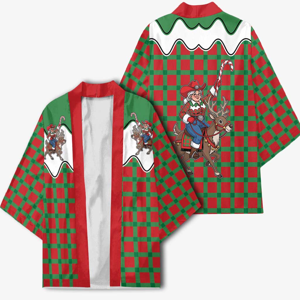 Western Yoke Kimono Mrs Claus Cowgirl Style - Wonder Print Shop