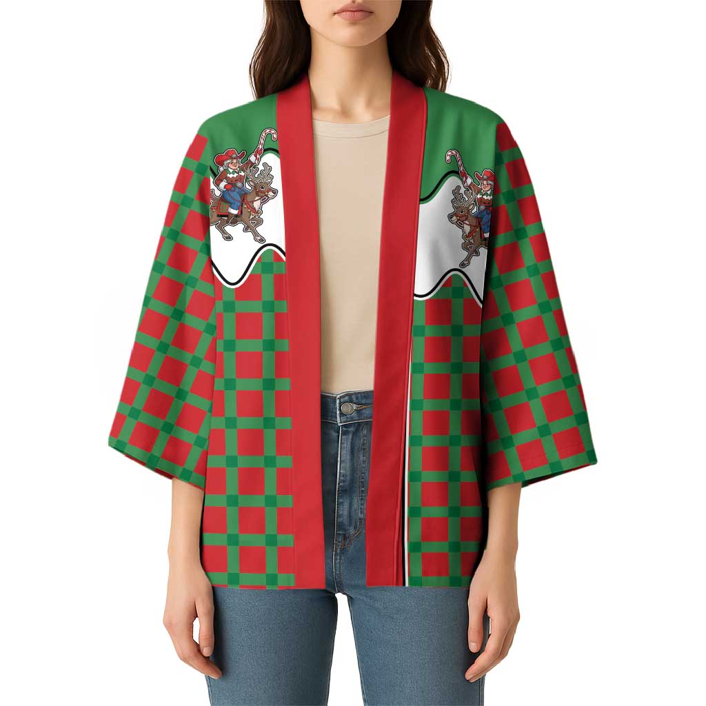 Western Yoke Kimono Mrs Claus Cowgirl Style - Wonder Print Shop